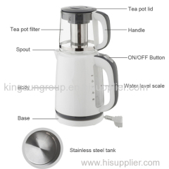 1.7L Plastic tea maker electric Kettle with1.0L Glass Pot