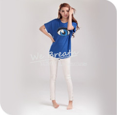 Apparel&Fashion T-shirts Women's Seamless Bamboo Fiber T-shirt Rolled Sleeve Tunic Style T-shirt