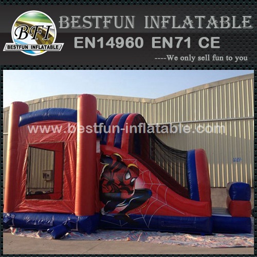 Commercial Inflatable Spiderman Jumping Bouncy Slide
