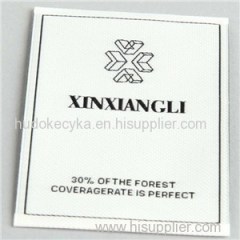 White Background Black Brand Woven Label