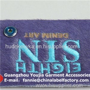 Purple Horsehair Label With Metal