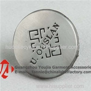 Embossed Metal Logo Button For Jeans