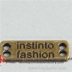 Antique Metal Logo Label With Holes