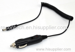 12V Car Charger With Spiral Cable To Cigarette Lighter Socket with DC plug