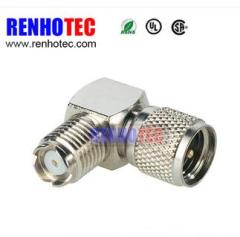 90 Degree Mini UHF Female to Male coaxial Connector