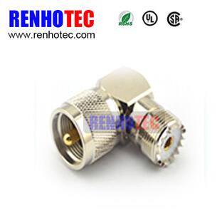 UHF Female to UHF Male with 90 Right Angle 50ohm RF Adapter