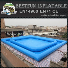 Portable rectangular inflatable pool for swimming