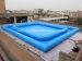 Portable rectangular inflatable pool for swimming