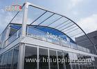 Glass Wall Double Decker Tents Semi Permanent Double Wing Door