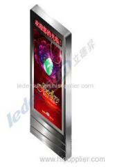 66" 76" stainless steel floor stand network outdoor IP65 led advertising totem