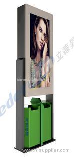 55" trash box double face stand outdoor led advertising digital signage