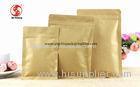 Printed Resealable Kraft Brown Paper Bags With Zipper Foil Lined Aluminium Foil Packing