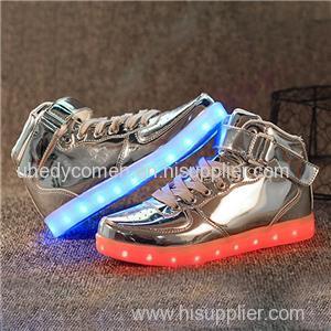 2016 New Style LED Shoes Spring High Upper Colorful Lover Light Shoes Wear-resisting Simulation Sneakers