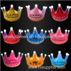 LED Party Hats King And Princess Logo LED Light Up Hats For Kids And Adults Birthday Party Caps