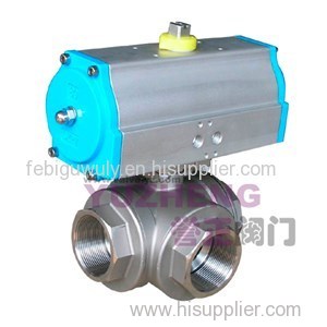 3 Way Ball Valve With Pneumatic Actuator