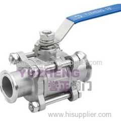 3PC Stainless Steel Clamp Ends Ball Valve