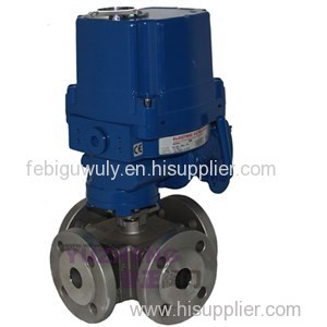 SS304 3Way Flange Electric Ball Valve