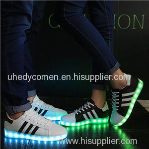 Wholesales Unisex LED Shoes USB Charging Colorful Flashing Lover LED Sneakers For Adult