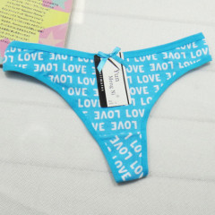 2016 wholesale most popular cotton lady g-string letter's love printing underwear thongs