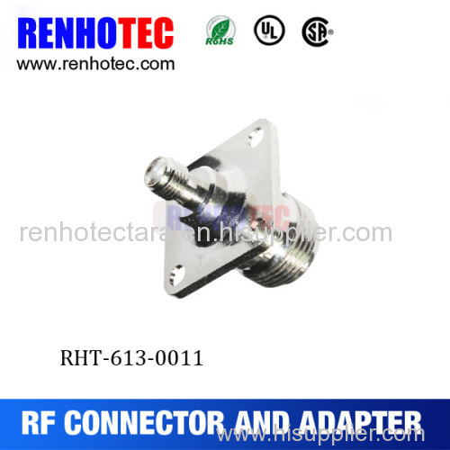 4 holes flange coax adapter with female sma to femle n