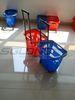 Blue / Red Rolling Large Shopping Basket Long Handle For Supermarket