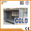 closed type spray booth with polyester recovery filters