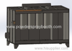 closed type spray booth with polyester recovery filters