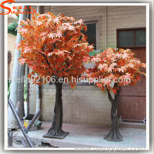 Long lifespan Large red mini artificial maple trees