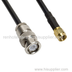 nickel plated male bnc type connector to male sma cable