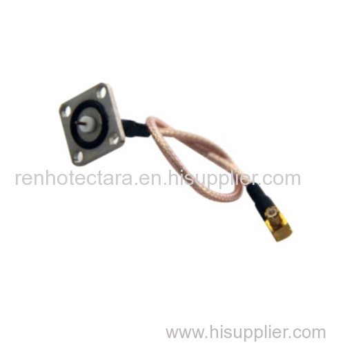 flexible mini right angle mcx to flange soldering rf cable