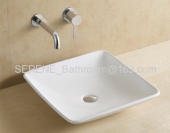 Bathroom ceramic white color square art basin