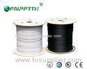 Indoor Outdoor Fiber Optic FTTH Cable 3 Steel Wires 1C 2C 4C Black / White