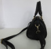 PU black handbag Eyelet in front Zipper shoulder bag