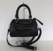 PU black handbag Eyelet in front Zipper shoulder bag