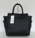 PU black handbag Eyelet in front Zipper fashion handbag