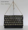 Black PU handbag Fashion shoulder bag Eyelet in flap