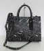 Fashion zipper handbag Black PU tote bag Beautiful lines