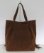 Fashion magnetic clasp handbag Brown tassel tote bag