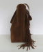 Fashion magnetic clasp handbag Brown tassel tote bag
