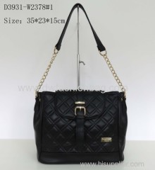 Fashion zipper handbag / Black PU shoulder bag /Beautiful outlooking