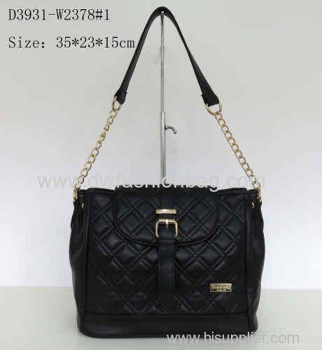 Fashion zipper handbag / Black PU shoulder bag /Beautiful outlooking
