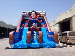 Commercial use big two lanes inflatable pirate slide