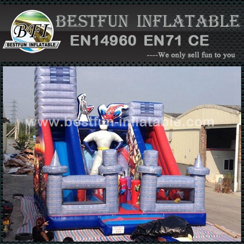 Cartoon Super Hero Commercial Inflatable Slide