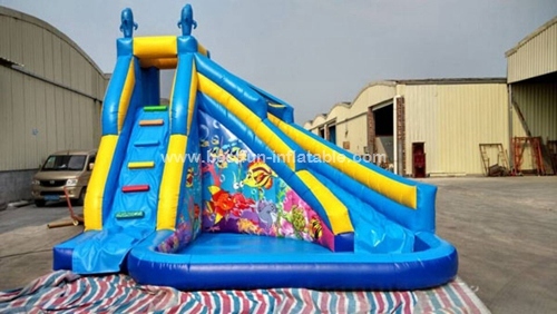 Inflatable Water Slip Slide with Water Pool for Adults and Kids