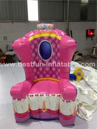 Hot sale custom golden inflatable princess chair