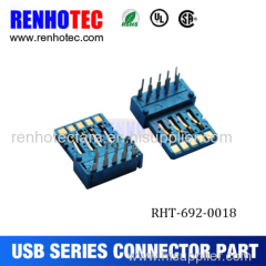 blue right angle pcb type usb connector parts