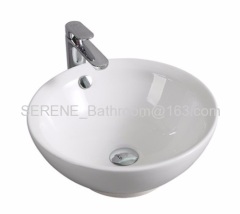 Bathroom Ceramic White Round Counter Top Art Basin