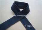 Blue Printed Elastic Webbing Straps Single Fold 2 Cm Width For Bags