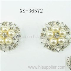 Wedding Crystal Rhinestone Pearl Brooch Pin