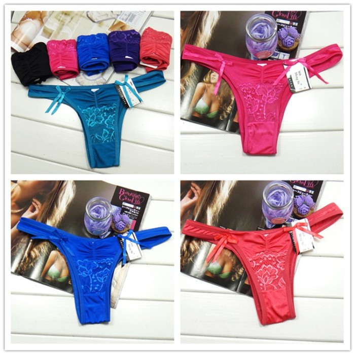 European And American Hot Sexy Fancy Net Slim Satin Biniki Underwear Mature Women Panty 86510 